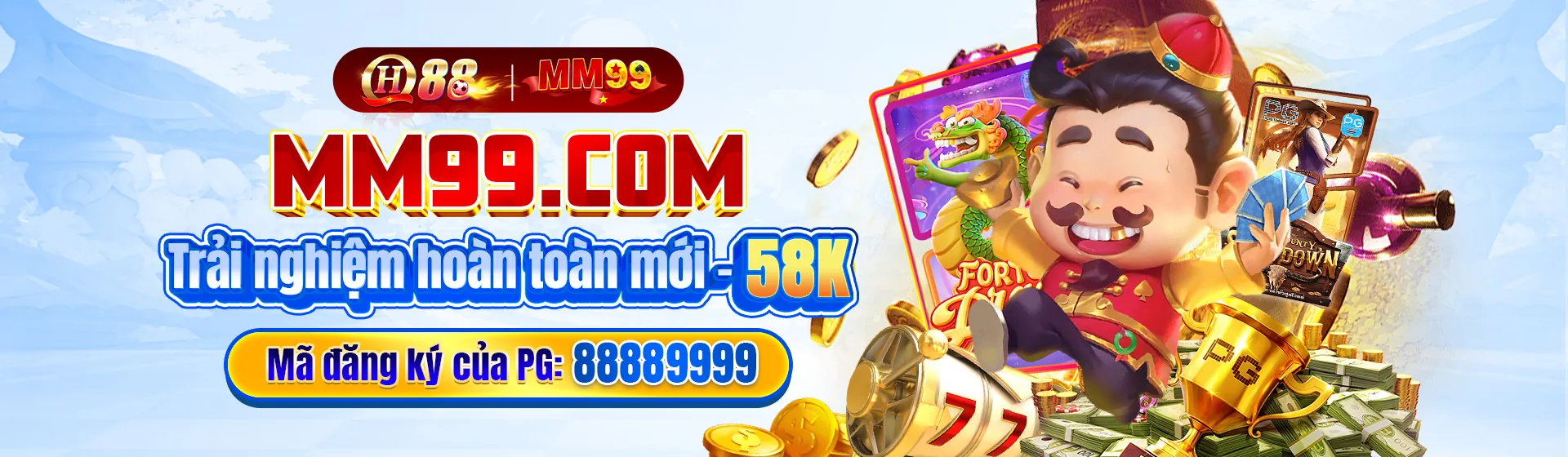 Hình ảnh chính của trò chơi slot tại hi88vip6 casino với biểu tượng jackpot và tiền vàng